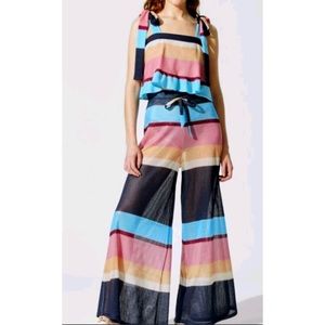 Paper London striped Crop top and Pants Set